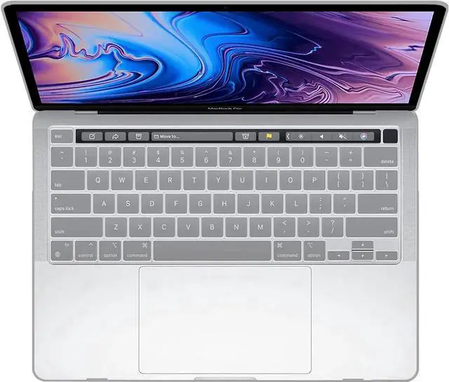 Alt view image 3 of 7 - Compatible with 2022 M2 MacBook Pro 13 Inch Case 2021 2020 M1 A2338 A2289 A2251 A2159 A1989 A1706 A1708, Hard Shell Case & Keyboard Cover for Mac Pro 13 Touch Bar Crystal Clear