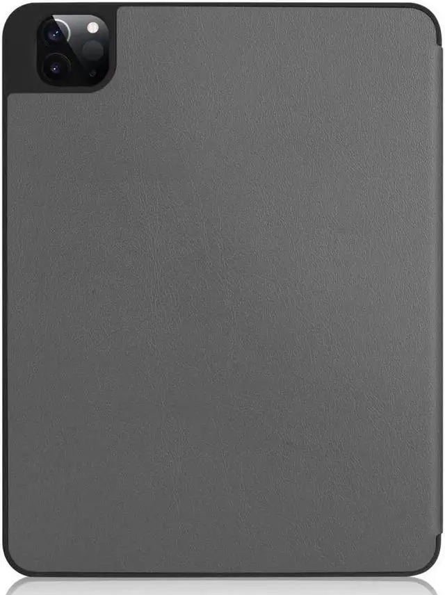 Alt view image 3 of 7 - iPad Pro 11 inch Case 2022 2021 2020 2018 with Pencil Holder, Slim Lightweight Trifold Stand Cover with Soft TPU Back Cover - Auto Sleep / Wake+Pencil Charging - Smart Case Grey