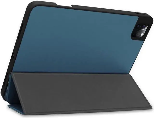 Alt view image 7 of 7 - iPad Pro 11 inch Case 2022 2021 2020 2018 with Pencil Holder, Slim Lightweight Trifold Stand Cover with Soft TPU Back Cover - Auto Sleep / Wake+Pencil Charging - Smart Case Dark Green