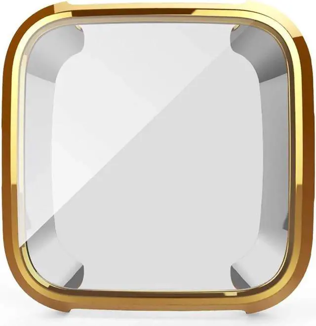 Alt view image 4 of 7 - [New Version] Case for Fitbit Versa Soft TPU Protective Full Cover Shell Bumper Case Protector for Fitbit Versa Smartwatch Gold