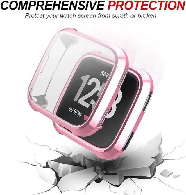 Main image of Werleo Screen Protector Case, Scratch-resistant Flexible Lightweight Plated TPU Full Body Protective Case for Fitbit Versa Smart Watch