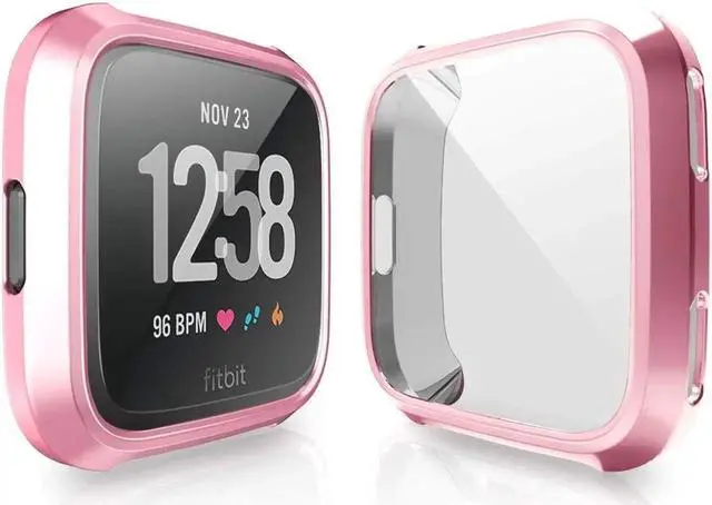 Alt view image 2 of 7 - Werleo Screen Protector Case, Scratch-resistant Flexible Lightweight Plated TPU Full Body Protective Case for Fitbit Versa Smart Watch