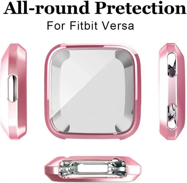 Alt view image 4 of 7 - Werleo Screen Protector Case, Scratch-resistant Flexible Lightweight Plated TPU Full Body Protective Case for Fitbit Versa Smart Watch
