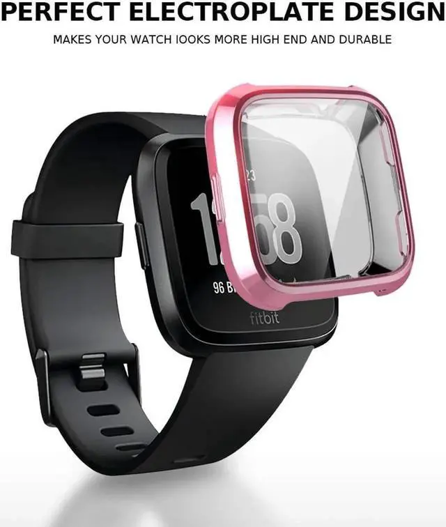 Alt view image 5 of 7 - Werleo Screen Protector Case, Scratch-resistant Flexible Lightweight Plated TPU Full Body Protective Case for Fitbit Versa Smart Watch