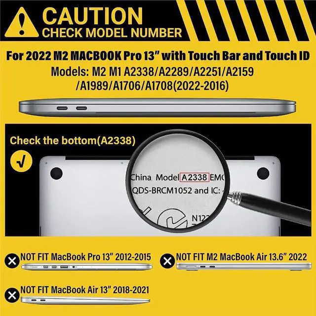 Alt view image 4 of 7 - Compatible with MacBook Pro 13 inch Case M2 2022, 2021, 2020-2016 A2338 M1 A2251 A2289 A2159 A1989 A1708 A1706, Plastic Hard Case with Keyboard Cover Skin Wine Red