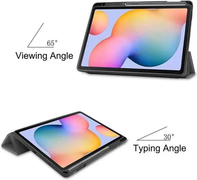 Alt view image 7 of 7 - Case for Galaxy Tab S6 Lite 10.4 inch PU Leather Smart Cover with Stand & Pen Holder for Samsung Galaxy Tab S6 Lite 10.4 2020 2022 SM-P610/P613/P615/P619