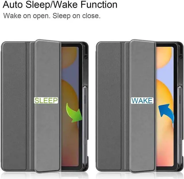 Alt view image 6 of 7 - Case for Galaxy Tab S6 Lite 10.4 inch PU Leather Smart Cover with Stand & Pen Holder for Samsung Galaxy Tab S6 Lite 10.4 2020 2022 SM-P610/P613/P615/P619