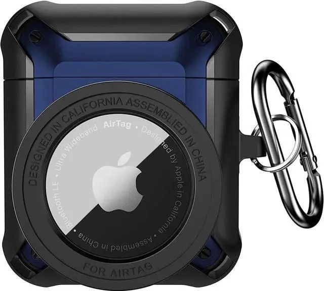 Main image of Compatible Airpods 3 Case and AirTags Case Cover, 2 in 1 Rugged Protective Airpods 3rd Generation Case for Men Women with Keychain Shockproof Skin for Airpods 3 Gen and Airtags Blue