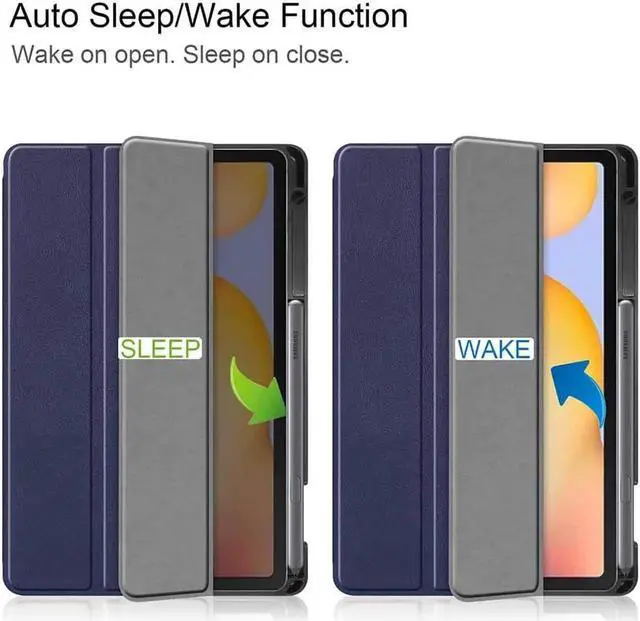 Alt view image 6 of 7 - Case for Galaxy Tab S6 Lite 10.4 inch PU Leather Smart Cover with Stand & Pen Holder for Samsung Galaxy Tab S6 Lite 10.4 2020 2022 SM-P610/P613/P615/P619