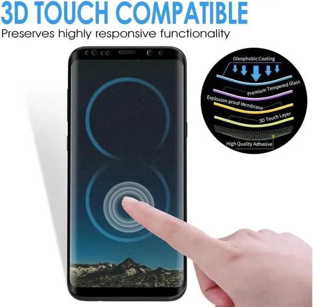 Alt view image 5 of 7 - 2 Packs Samsung Galaxy S8 Screen Protector Werleo Anti-Scratch HD Clear Case Friendly 3D Curved Protective Tempered Glass For Samsung Galaxy S8 Plus - Not Galaxy S8 Plus