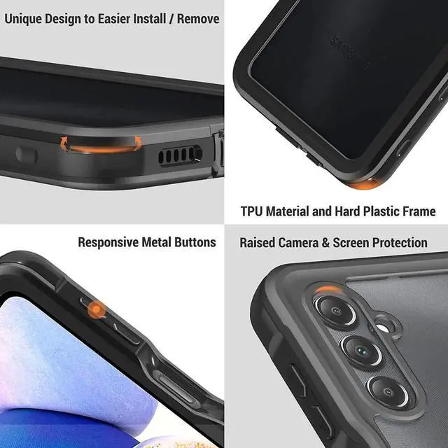 Alt view image 2 of 7 - For Samsung Galaxy A14 5G Waterproof Case, with Built-in Screen Protector, Full Protection Shockproof Dustproof Phone Cover for Samsung Galaxy A14 5G