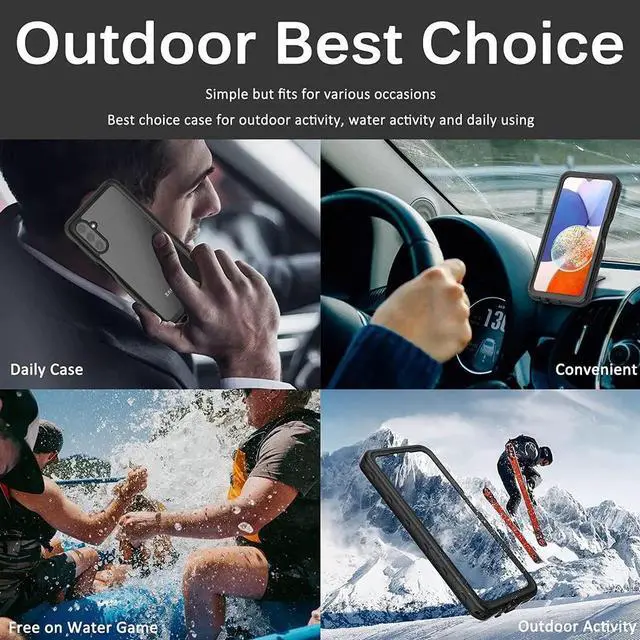Alt view image 3 of 7 - For Samsung Galaxy A14 5G Waterproof Case, with Built-in Screen Protector, Full Protection Shockproof Dustproof Phone Cover for Samsung Galaxy A14 5G