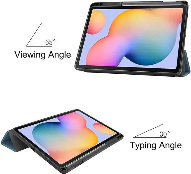 Alt view image 5 of 5 - Case for Galaxy Tab S6 Lite 10.4 inch PU Leather Smart Cover with Stand & Pen Holder for Samsung Galaxy Tab S6 Lite 10.4 2020 2022 SM-P610/P613/P615/P619
