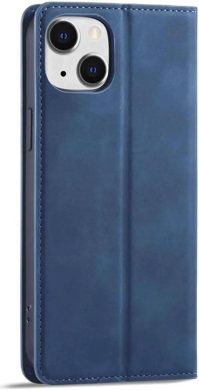 Alt view image 4 of 7 - Case for iPhone 15 5G 6.1 inch Premium PU Leather Cover with Card Holder Kickstand Shockproof Flip Wallet Cover Blue