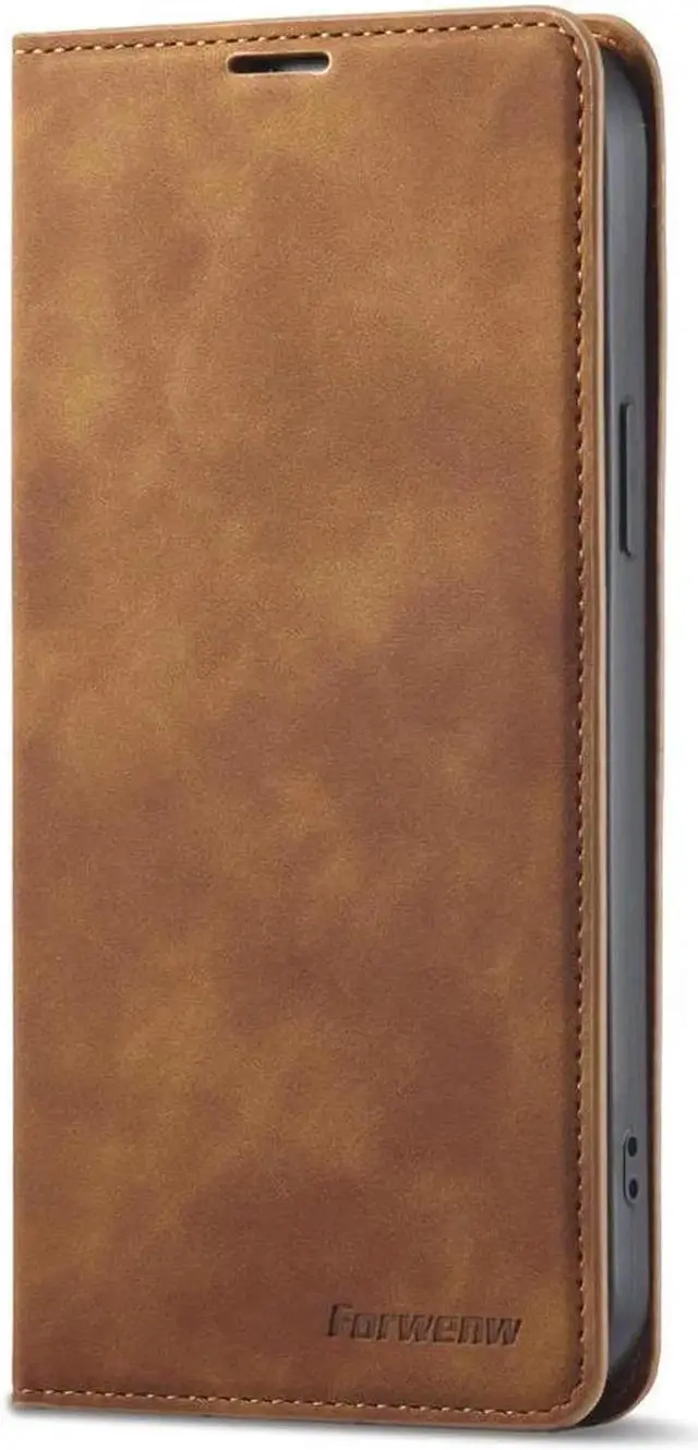 Alt view image 3 of 6 - Case for iPhone 15 Pro 6.1 inch Premium PU Leather Cover with Card Holder Kickstand Shockproof Flip Wallet Cover Brown