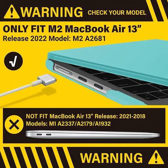 Alt view image 2 of 7 - Compatible with MacBook Air 13.6 inch Case 2022 Release Model A2681 M2 Chip with Liquid Retina Display Touch ID, Protective Laptop Cover Plastic Hard Shell with Keyboard Cover Skin Blue