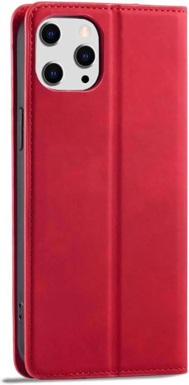 Alt view image 3 of 7 - Case for iPhone 15 Pro 6.1 inch Premium PU Leather Cover with Card Holder Kickstand Shockproof Flip Wallet Cover Red