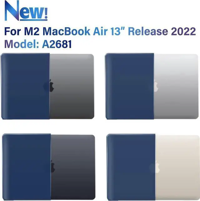 Alt view image 7 of 7 - Compatible with MacBook Air 13.6 inch Case 2022 Release Model A2681 M2 Chip with Liquid Retina Display Touch ID, Protective Laptop Cover Plastic Hard Shell with Keyboard Cover Skin Navy Blue