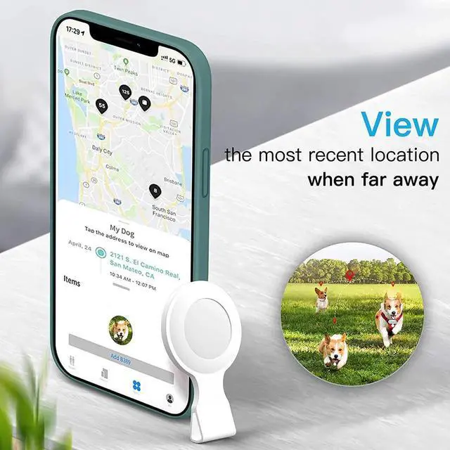 Alt view image 4 of 5 - Case for AirTag Phone Finder, Anti-Scratch Protective Skin Cover with Keychain, White