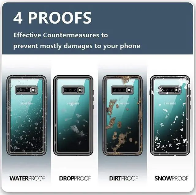 Alt view image 6 of 7 - For Samsung Galaxy S10 5G Case, S10 Waterproof Case with Built-in Screen Protector, Full Body Protective Heavy Duty Shockproof Cover IP68 Waterproof Clear Case for Samsung Galaxy S10 5G 6.7 inch