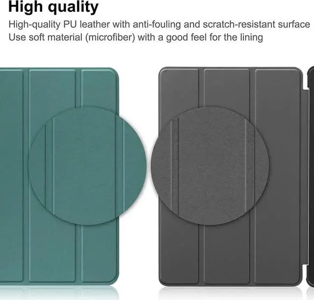 Alt view image 7 of 7 - Case for Lenovo Tab P11 2nd Generation 11.5 inch / Xiaoxin Pad Plus 11.5 2023, Tri fold Slim Lightweight Hard Shell Smart Protective Cover with Multi-Angle Stand, Universal Stylus Pen Dark Green