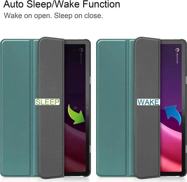 Alt view image 3 of 7 - Case for Lenovo Tab P11 2nd Generation 11.5 inch / Xiaoxin Pad Plus 11.5 2023, Tri fold Slim Lightweight Hard Shell Smart Protective Cover with Multi-Angle Stand, Universal Stylus Pen Dark Green