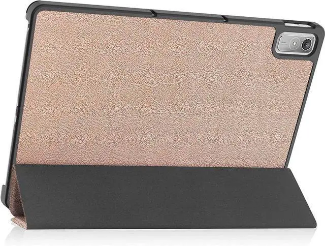 Alt view image 6 of 6 - Case for Lenovo Tab P11 2nd Generation 11.5 inch / Xiaoxin Pad Plus 11.5 2023, Tri fold Slim Lightweight Hard Shell Smart Protective Cover with Multi-Angle Stand, Universal Stylus Pen Rose Gold