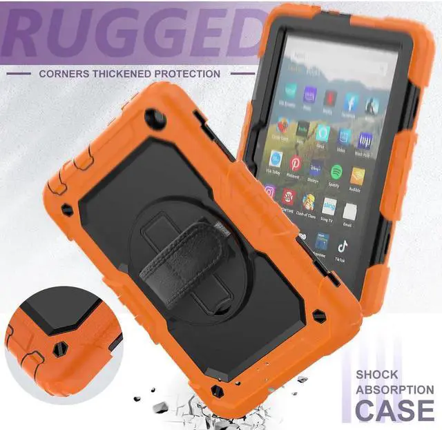 Alt view image 7 of 7 - Case for Fire HD 8 2020 & Fire HD 8 Plus 2020 Heavy Duty Protective Shockproof Cover with Hand Strap, Shoulder Strap, Kickstand for Amazon Kindle Fire HD 8 & Fire HD 8 Plus 8 inch Tablet 2020 Release