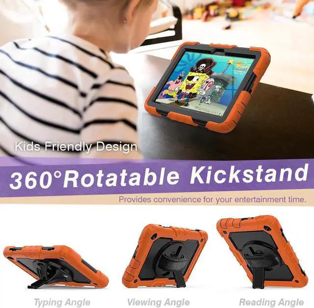 Alt view image 5 of 7 - Case for Fire HD 8 2020 & Fire HD 8 Plus 2020 Heavy Duty Protective Shockproof Cover with Hand Strap, Shoulder Strap, Kickstand for Amazon Kindle Fire HD 8 & Fire HD 8 Plus 8 inch Tablet 2020 Release