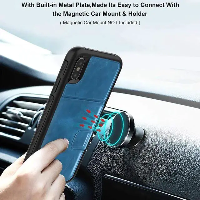 Alt view image 2 of 7 - iPhone Xs Max Wallet Case, iPhone Xs Max 6.5'' 2018 Wallet Case with PU Leather Card Holder Slot Shockproof Protective Case for Apple iPhone Xs Max 6.5 inches 2018 Blue