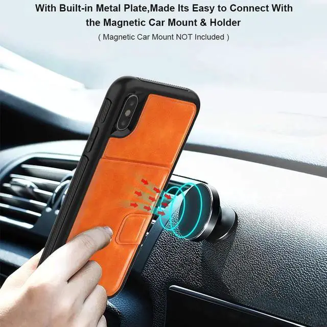 Alt view image 7 of 7 - iPhone Xs Max Wallet Case, iPhone Xs Max 6.5'' 2018 Wallet Case with PU Leather Card Holder Slot Shockproof Protective Case for Apple iPhone Xs Max 6.5 inches 2018 Orange