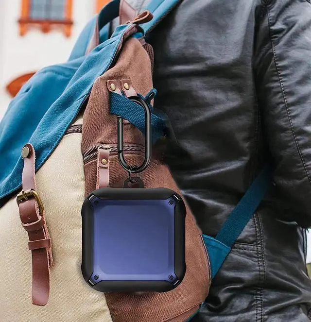 Alt view image 4 of 7 - For Beats Fit Pro Case Cover, Full-Body Protective Rugged Hard PC Soft TPU Armor Earbuds Case for Beats Fit Pro 2021 Headphones Accessories Charging Shell Protector with Carabiner