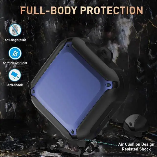 Alt view image 2 of 7 - For Beats Fit Pro Case Cover, Full-Body Protective Rugged Hard PC Soft TPU Armor Earbuds Case for Beats Fit Pro 2021 Headphones Accessories Charging Shell Protector with Carabiner