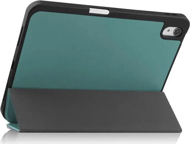 Alt view image 6 of 7 - Case Compatible with iPad 10th Generation 10.9 Inch 2022 with Pencil Holder, Protective Stand Cover with Soft TPU Back, Auto Sleep/Wake with Universal Stylus Pen Dark Green
