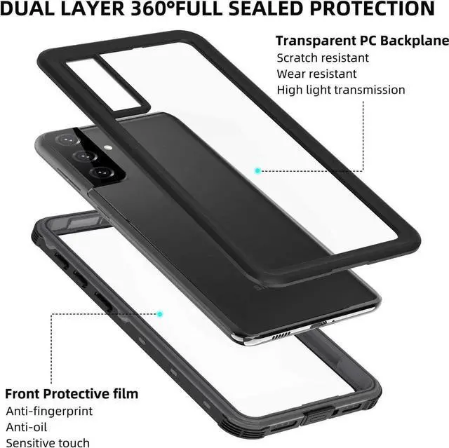 Alt view image 7 of 7 - Compatible with Samsung Galaxy S21 5G 6.2 inch Case with Screen Protector,IP68 Waterproof Shockproof Full Body Heavy Duty Protective Cover