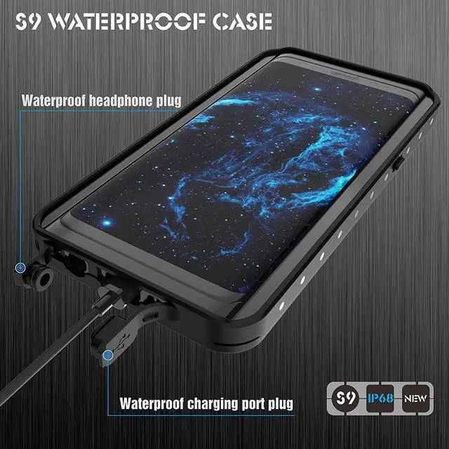 Alt view image 3 of 7 - Galaxy S9 Waterproof Case, Waterproof Shockproof Dustproof Dirtproof Full Body Case Built in Screen Protector with Touch ID for Samsung Galaxy S9 5.8 inch