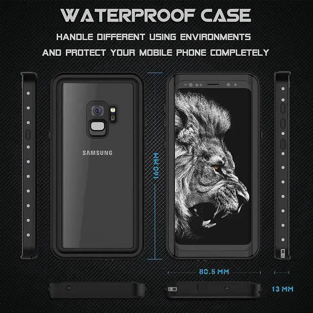 Alt view image 5 of 7 - Galaxy S9 Waterproof Case, Waterproof Shockproof Dustproof Dirtproof Full Body Case Built in Screen Protector with Touch ID for Samsung Galaxy S9 5.8 inch