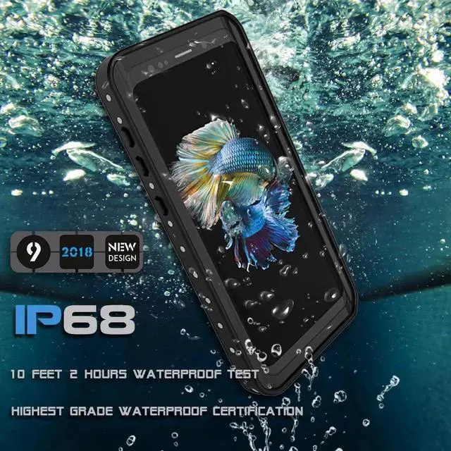 Alt view image 6 of 7 - Galaxy S9 Waterproof Case, Waterproof Shockproof Dustproof Dirtproof Full Body Case Built in Screen Protector with Touch ID for Samsung Galaxy S9 5.8 inch