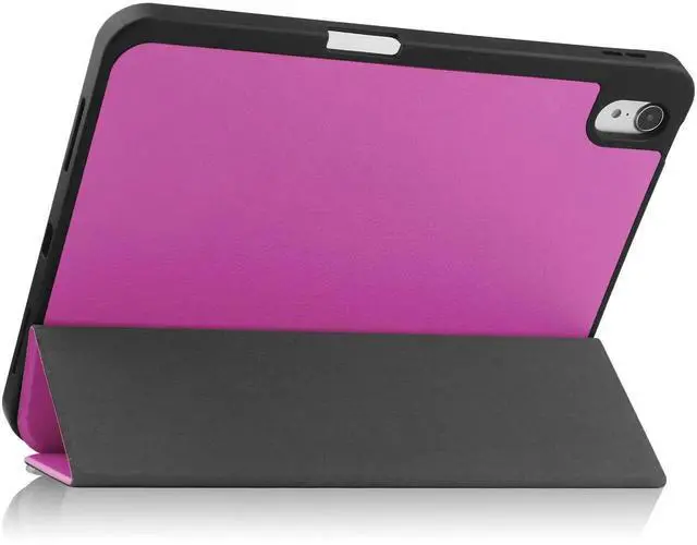 Alt view image 7 of 7 - Case Compatible with iPad 10th Generation 10.9 Inch 2022 with Pencil Holder, Protective Stand Cover with Soft TPU Back, Auto Sleep/Wake with Universal Stylus Pen Rose Red