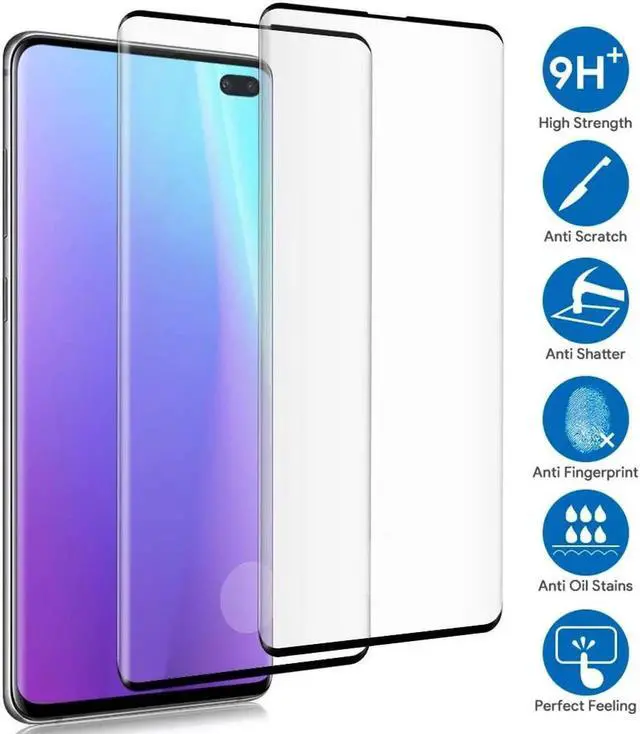 Alt view image 6 of 7 - 2-Pack HD Galaxy S10 5G Screen Protector Tempered Glass Film [Fingerprint ID Enabled] [3D Full Edge Covered] [9H Hardness] Case Friendly Glass Protector for Samsung Galaxy S10 5G