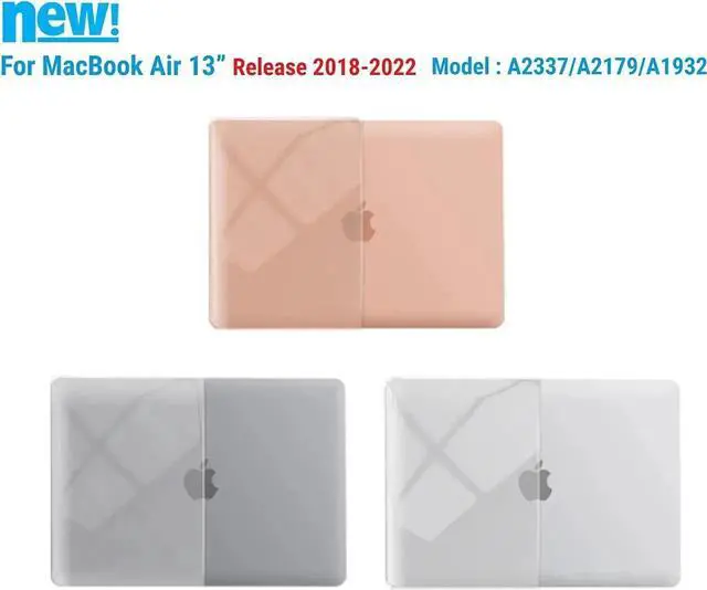 Alt view image 3 of 7 - Compatible with MacBook Air 13 inch Case 2022, 2021-2018 Release A2337 M1 A2179 A1932 with Retina Display Touch ID, Plastic Hard Shell with Keyboard Cover Crystal Clear
