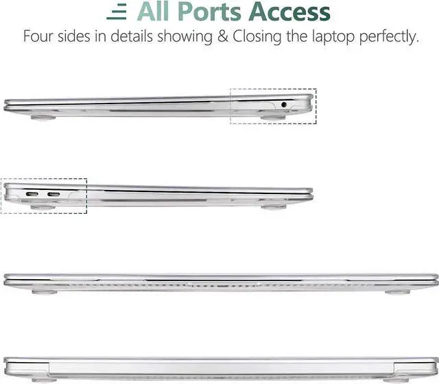 Alt view image 6 of 7 - Compatible with MacBook Air 13 inch Case 2022, 2021-2018 Release A2337 M1 A2179 A1932 with Retina Display Touch ID, Plastic Hard Shell with Keyboard Cover Crystal Clear