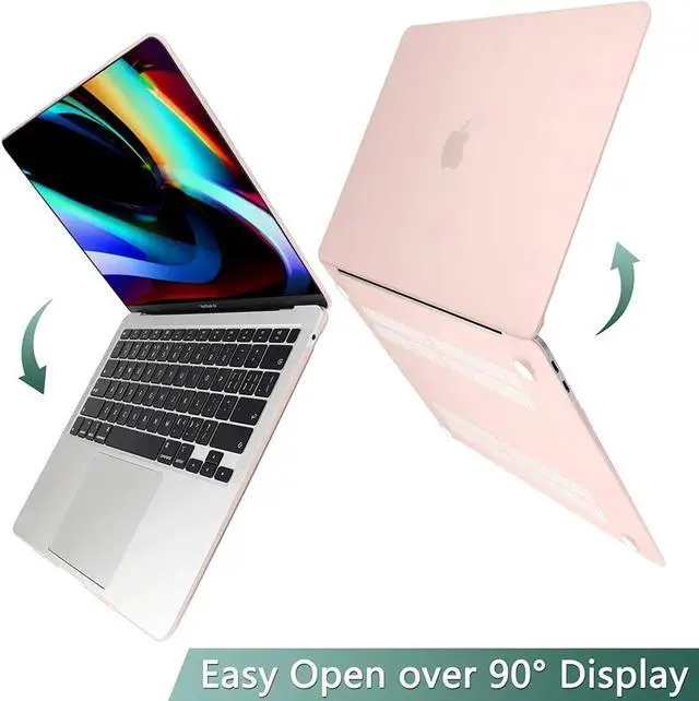Alt view image 2 of 7 - Compatible with MacBook Air 13 inch Case 2022, 2021-2018 Release A2337 M1 A2179 A1932 with Retina Display Touch ID, Plastic Hard Shell with Keyboard Cover Light Pink