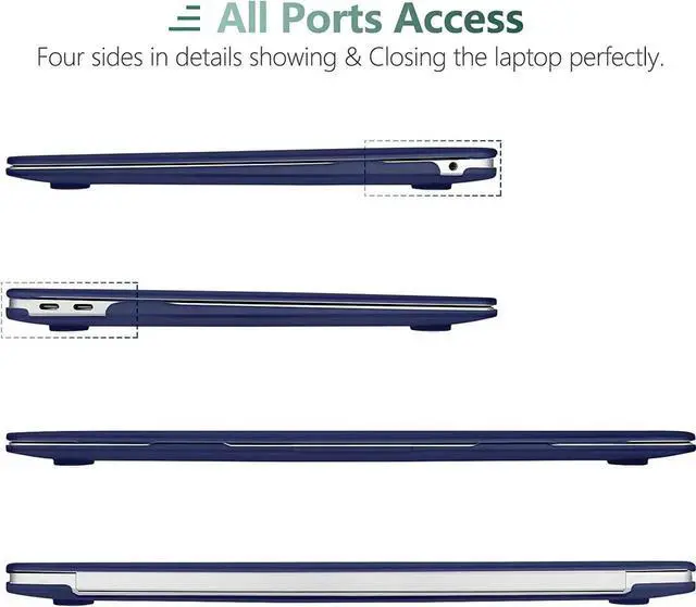 Alt view image 7 of 7 - Compatible with MacBook Air 13 inch Case 2022, 2021-2018 Release A2337 M1 A2179 A1932 with Retina Display Touch ID, Plastic Hard Shell with Keyboard Cover Navy Blue