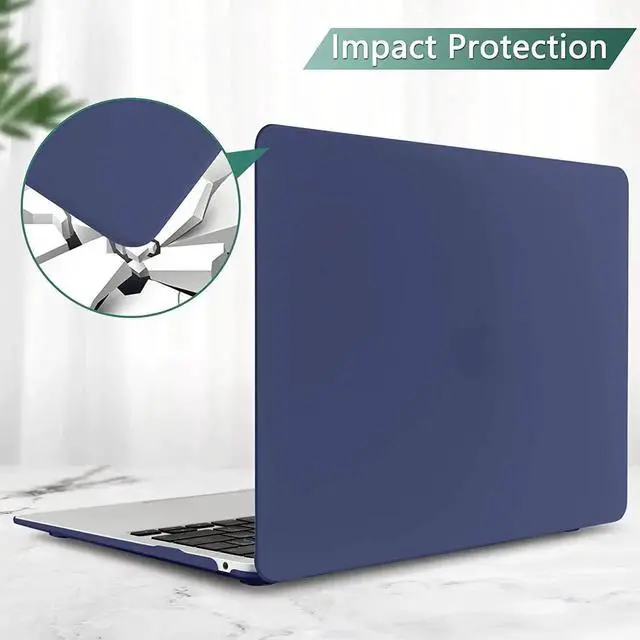 Alt view image 3 of 7 - Compatible with MacBook Air 13 inch Case 2022, 2021-2018 Release A2337 M1 A2179 A1932 with Retina Display Touch ID, Plastic Hard Shell with Keyboard Cover Navy Blue