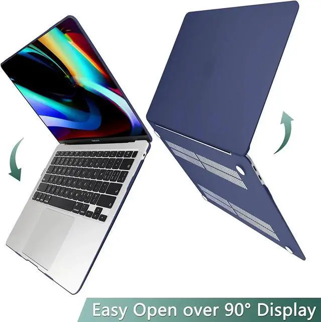 Alt view image 2 of 7 - Compatible with MacBook Air 13 inch Case 2022, 2021-2018 Release A2337 M1 A2179 A1932 with Retina Display Touch ID, Plastic Hard Shell with Keyboard Cover Navy Blue