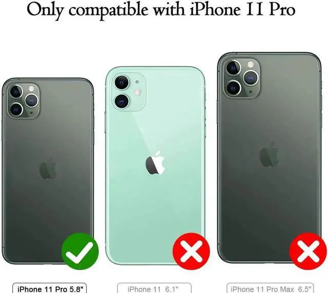 Alt view image 3 of 7 - iPhone 11 Pro Wallet Case Premium Leather iPhone 11 Pro Folio Flip Case with Kickstand Card Holder Slots Shockproof Protective Cover for Apple iPhone 11 Pro 5.8 inch