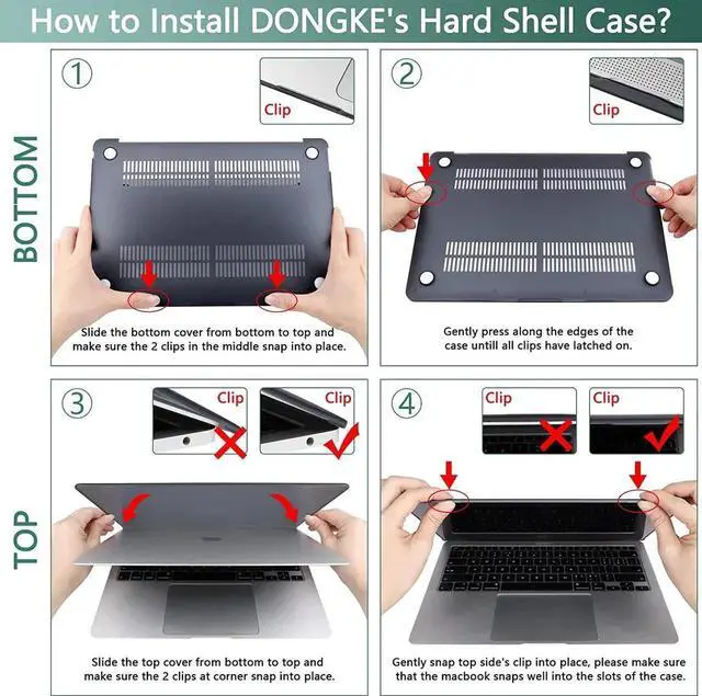 Alt view image 6 of 7 - Compatible with MacBook Air 13 inch Case 2022, 2021-2018 Release A2337 M1 A2179 A1932 with Retina Display Touch ID, Plastic Hard Shell with Keyboard Cover Crystal Black