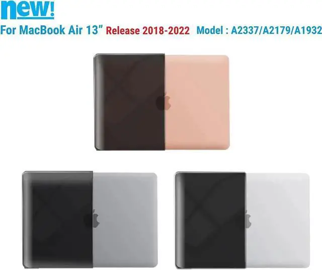 Alt view image 4 of 7 - Compatible with MacBook Air 13 inch Case 2022, 2021-2018 Release A2337 M1 A2179 A1932 with Retina Display Touch ID, Plastic Hard Shell with Keyboard Cover Crystal Black