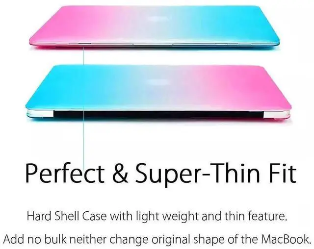 Alt view image 3 of 7 - Compatible with MacBook Air 13 inch Case 2022, 2021-2018 Release A2337 M1 A2179 A1932 with Retina Display Touch ID, Plastic Hard Shell with Keyboard Cover Rainbow Red